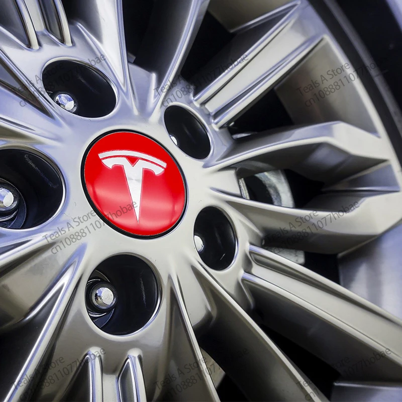 4 pçs 56mm tesla hub cap centro logotipo adesivo de alta qualidade para tesla modelo 3 y s x adesivo de carro personalizado acessórios do carro