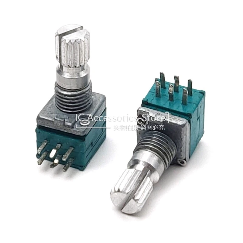 

2PCS 09 Type Precision Potentiometer Duplex 6 Pin B10K Audio Power Amplifier Speaker Volume Potentiometer Flower Shaft 15MM