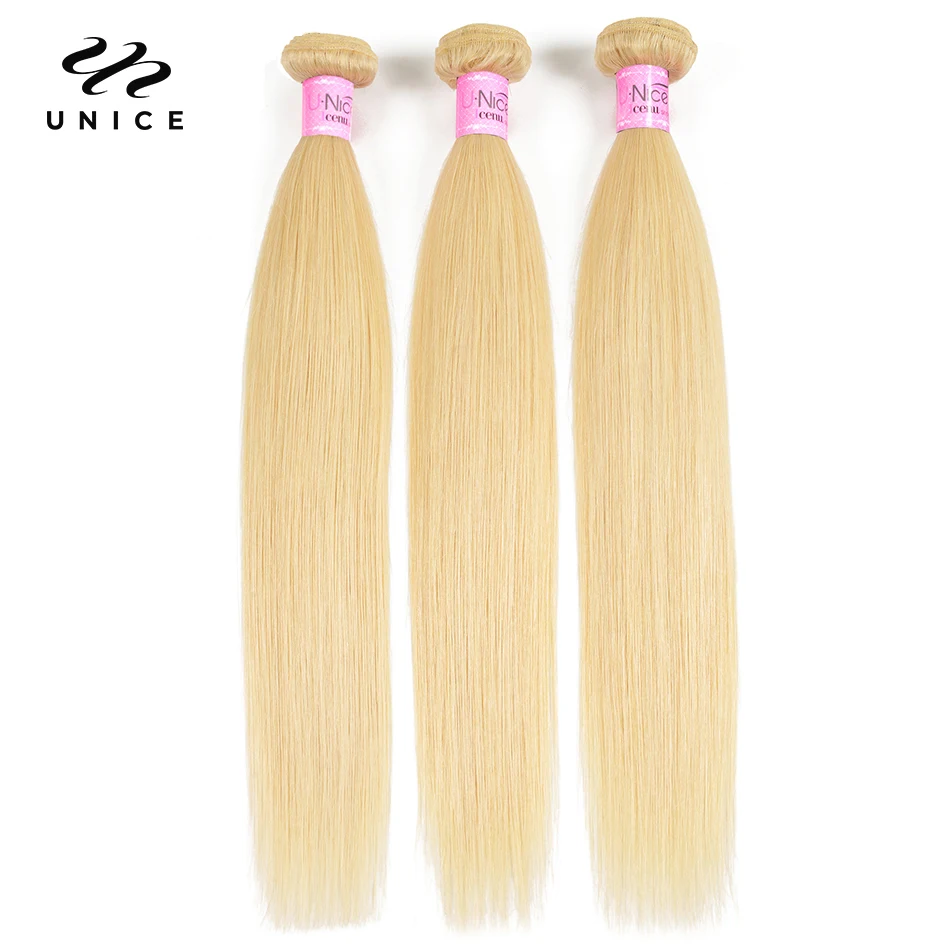 

Unice Hair Malaysian Human Hair Weaving 613 Honey Blonde Straight Hair Bundles 1/3/4 PCS Remy Hair Bundles 16-24 Inch