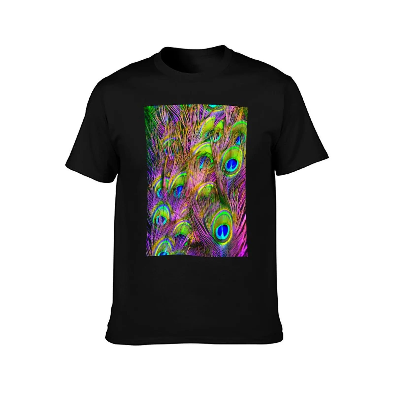 Beautiful Vivid Peacock Feathers T-Shirt Summer Casual Cotton Tee Oversized Streetwear Tops Vintage Graphic Print