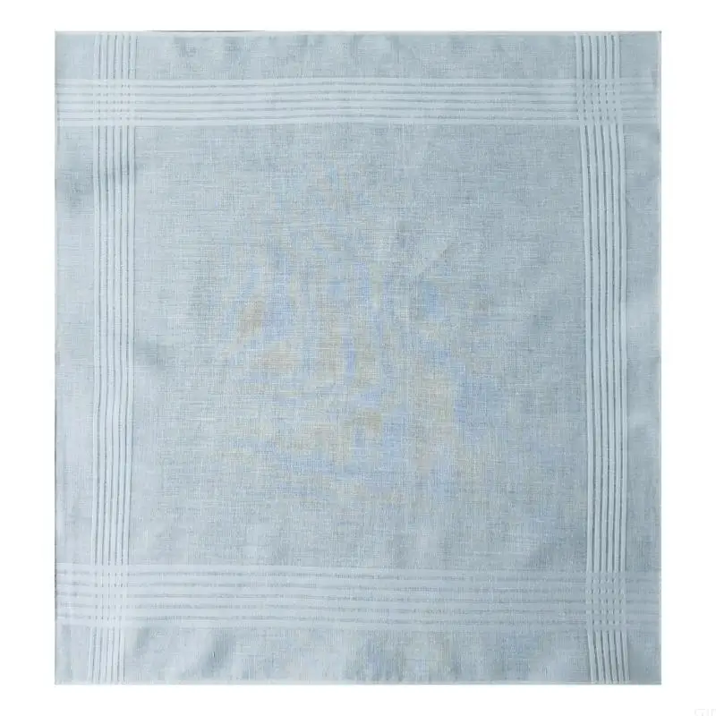 C71F 40x40CM White Handkerchief Towel for Adult Big Pocket Square Multiuse Face Towel Men Sweat Wiping Hankie Set of 6PCS