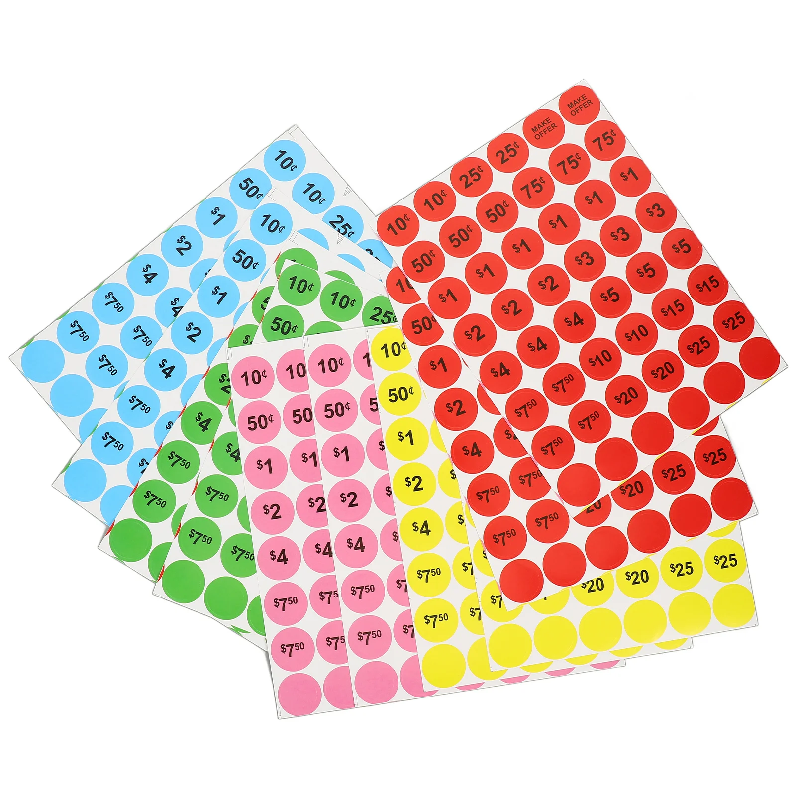

10 Sheets Price Stickers Removable Round Sale Price Labels Self-Adhesive Retail Store Pricing Stickers Supermarket Sale Tags