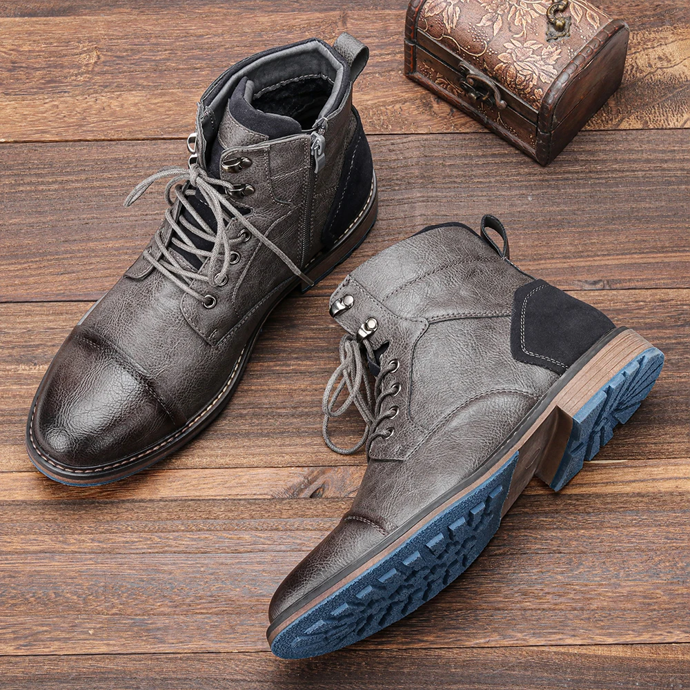 Bottes en cuir confortables de marque tendance 2026 pour homme