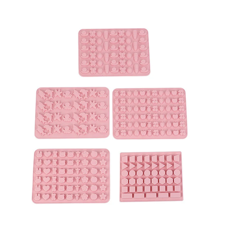Mix Fruit Animal Silicone Chocolate Mold Rabbit Fish Fudge Candy Jelly Mould Geometric Heart Cake Decor Baking Ice Tray Gifts