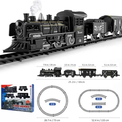 Toyvian Railway Funny Freight Train Water Steam locomotiva Playset con fumo modello di simulazione piste elettriche giocattoli regalo per bambini