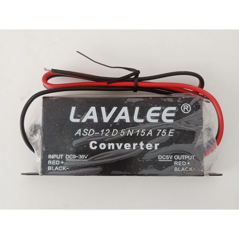 

LAVALEE ASD-12D5N15A75E Вход DC9 ~ 36 В для выхода постоянного тока 5 В 15 А 75 Вт Автомобильный светодиодный дисплей Источник питания для светодиодной карты