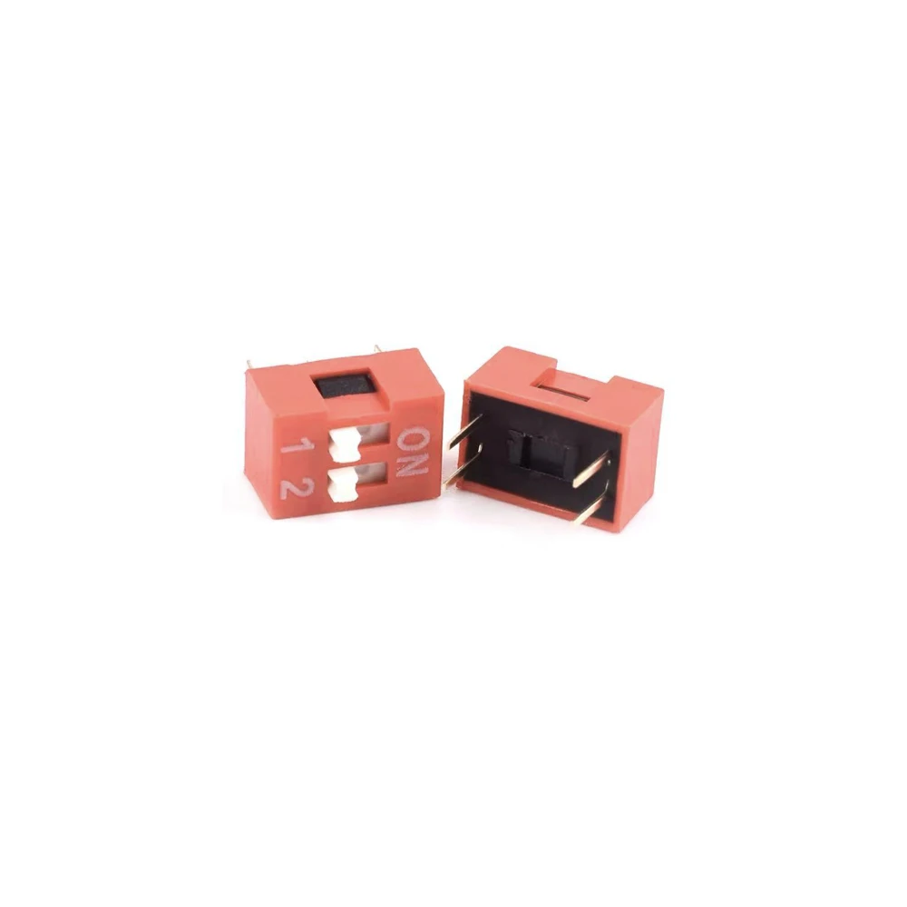 45PCS/Box Dip Switch Kit 1/2/3/4/5/6/7/8/9P Pitch 2.54mm Toggle Switch Red Snap Switches Mixed Kit Each 5PCS Combination Set