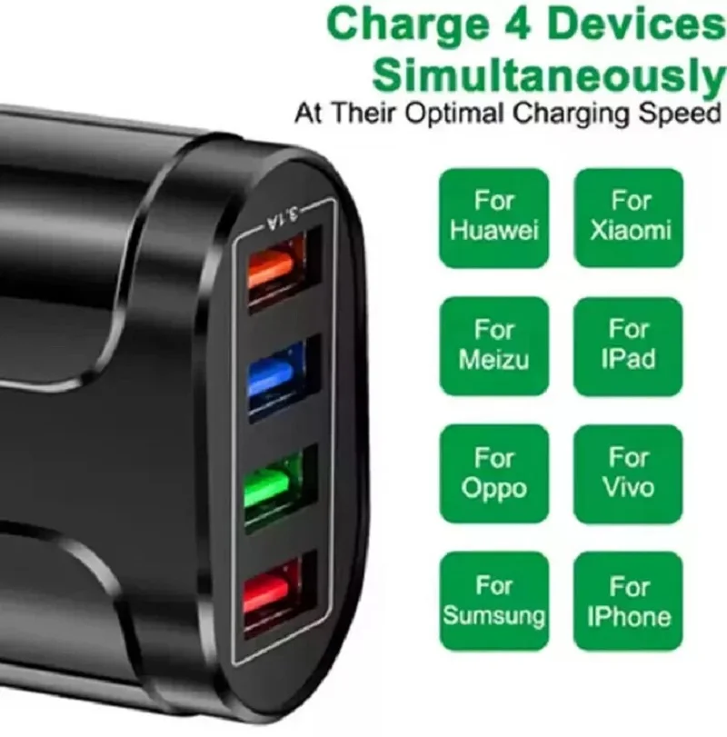 10.5W4 Port USB-C PD Fast Charging Wall USB C Charger Power Adapter Type-C Brick
