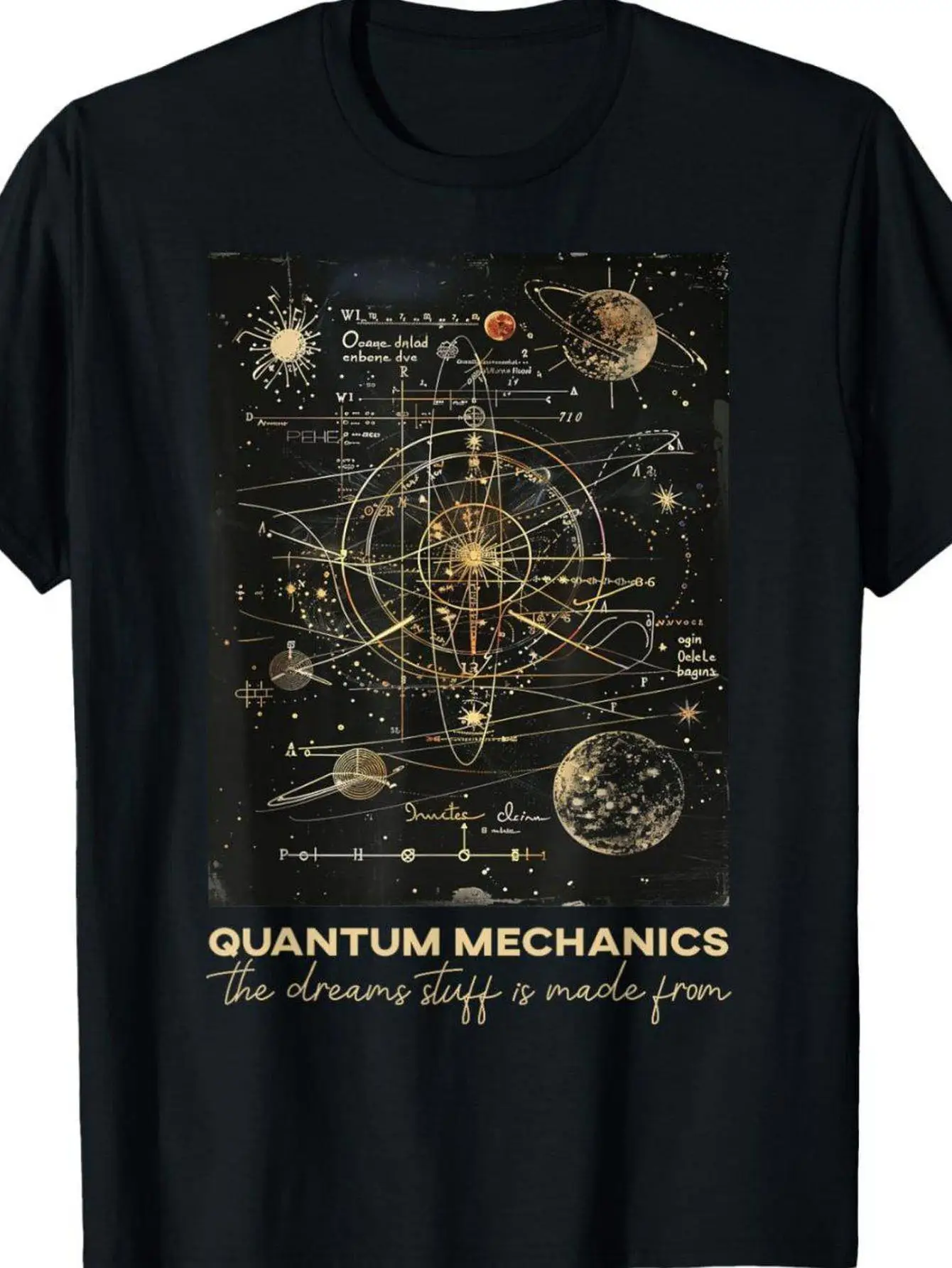 

Quantum Mechanics Dreams Stuff Graphic Tee Men's Cotton Short Sleeve Casual O-Neck Pullover Science T-Shirt