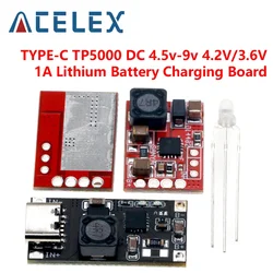 TYPE-C TP5000 DC 4.5v-9v 4.2V/3.6V 1A Lithium Battery Charging Board Lithium Iron Phosphate Charger Flash Power Supply Module