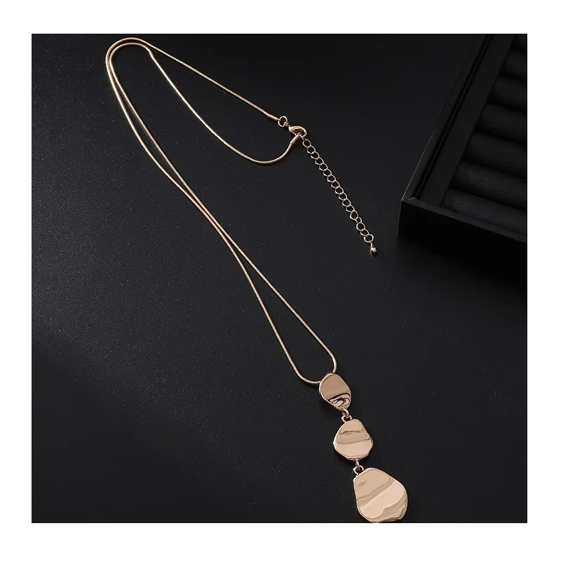 

Popular Fashion Simple Light Luxury Irregular Geometric Alloy Pendant Women's Long Necklace