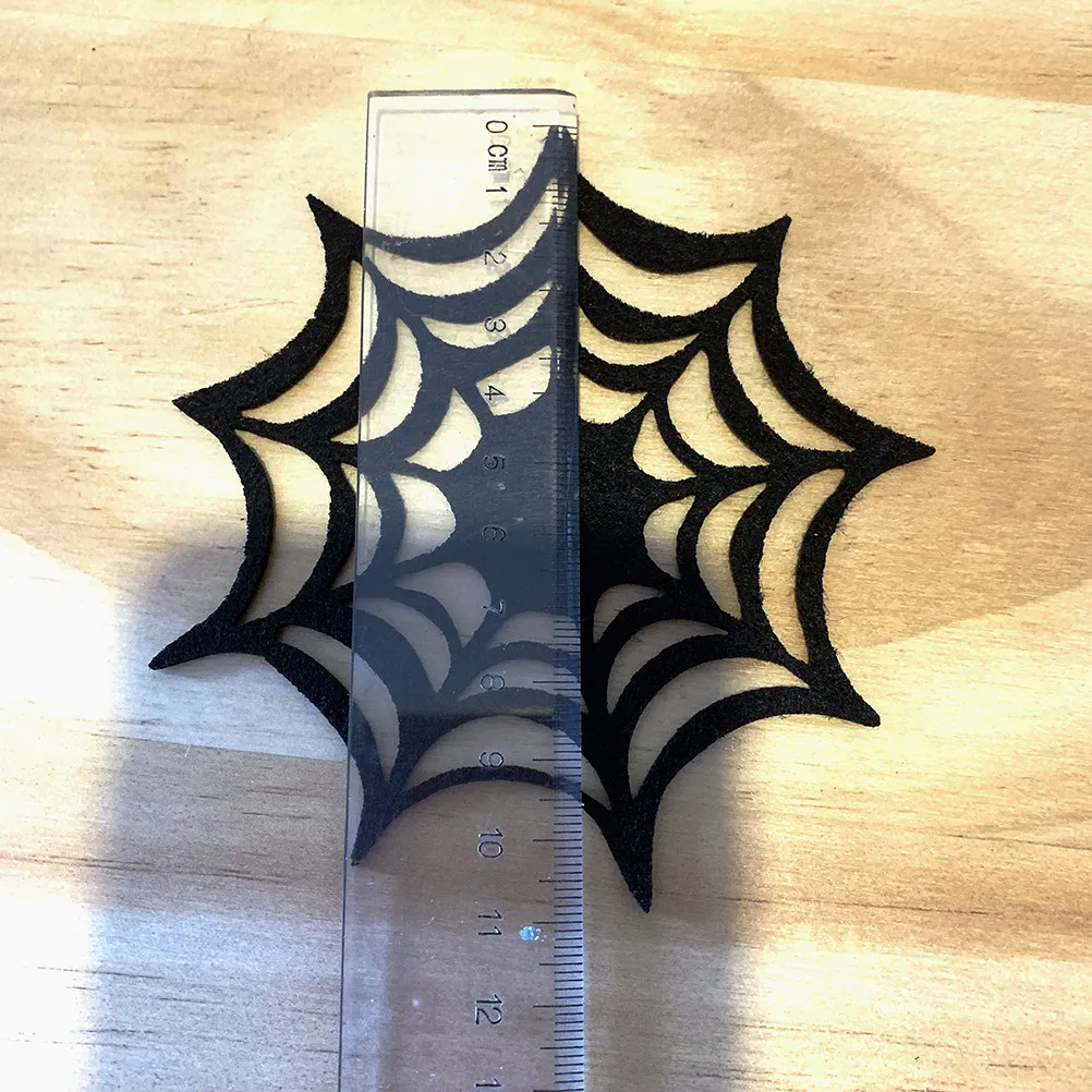 8Pcs Halloween Table Coasters Placemats Spider Web Design Anti Slip High Temp Resistant for Cups Cutlery Tabletop Protection