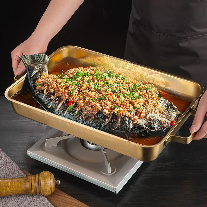 Grilled fish plate Stainless steel induction cooker Special grilled fish pot Commercial