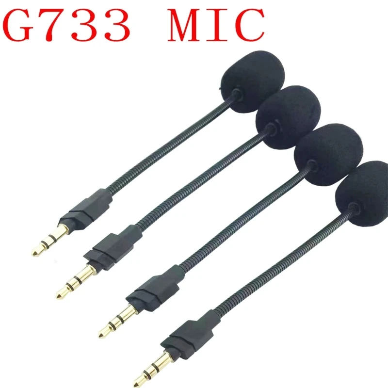 3.5mm Detachable Microphone For Logitech G733 Lightspeed Gaming Headset Accessories Replacements 360° Bendable Mics