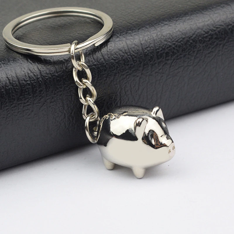 Cute Exquisite Small Pig Keychain Fashion Bag Charm Accessories Alloy Car Key Holder Pet Animal Pendant Bag Key Chain Gifts