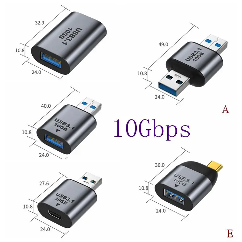 

USB3.1 / Type C OTG Adapter 10Gbps 5V@3A Fast Charging Charger Converter USB3.1 to USBC Data Adapter For Macbook Huawei Samsung