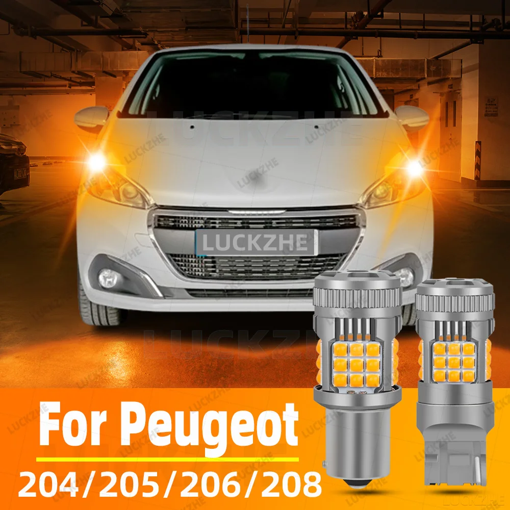 

2pcs Car LED Turn Signal Lights Bulbs Direction Indicator Lamp Bulbs Amber Front/Rear For Peugeot 204 205 206 208 CC SW Van