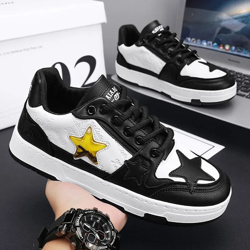 Fashion Shoes for Men Tennis Retro Star Punk Couples Shoes Hip-hop Skateboard Shoes Men Sneakers Outdoor Sports Casual Sneakers