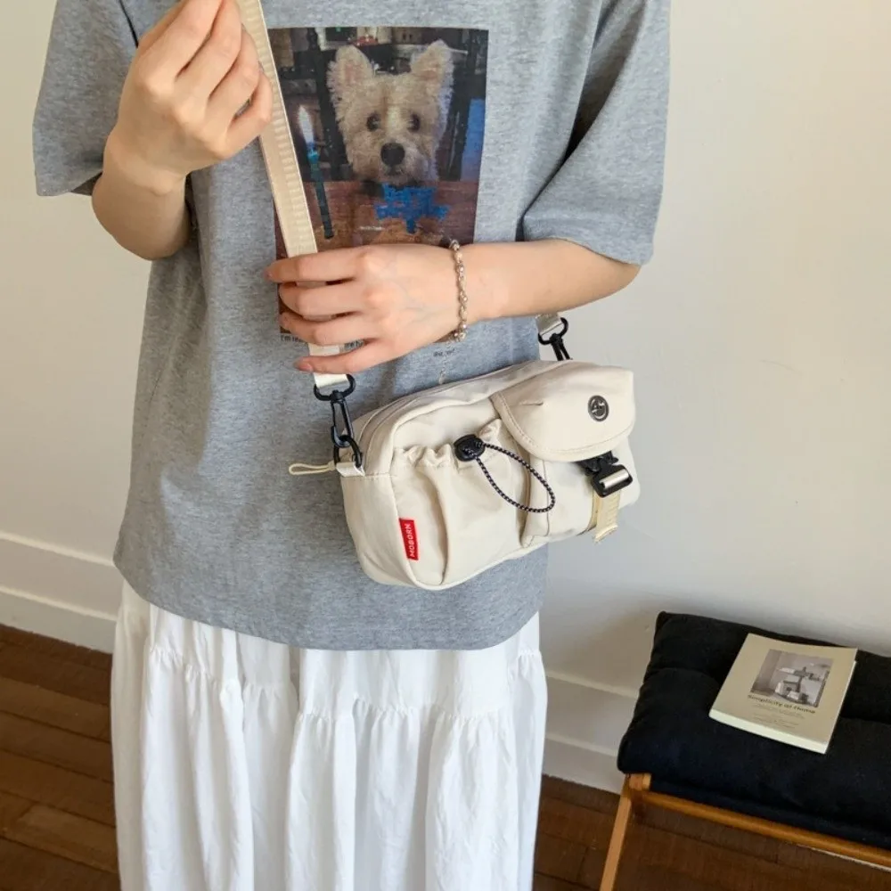 

Ins Style Solid Color Light Weight Bag Multipocket Adjustable Strap Nylon Cross Body Bag Casual Leisure Women's Handbags Sports