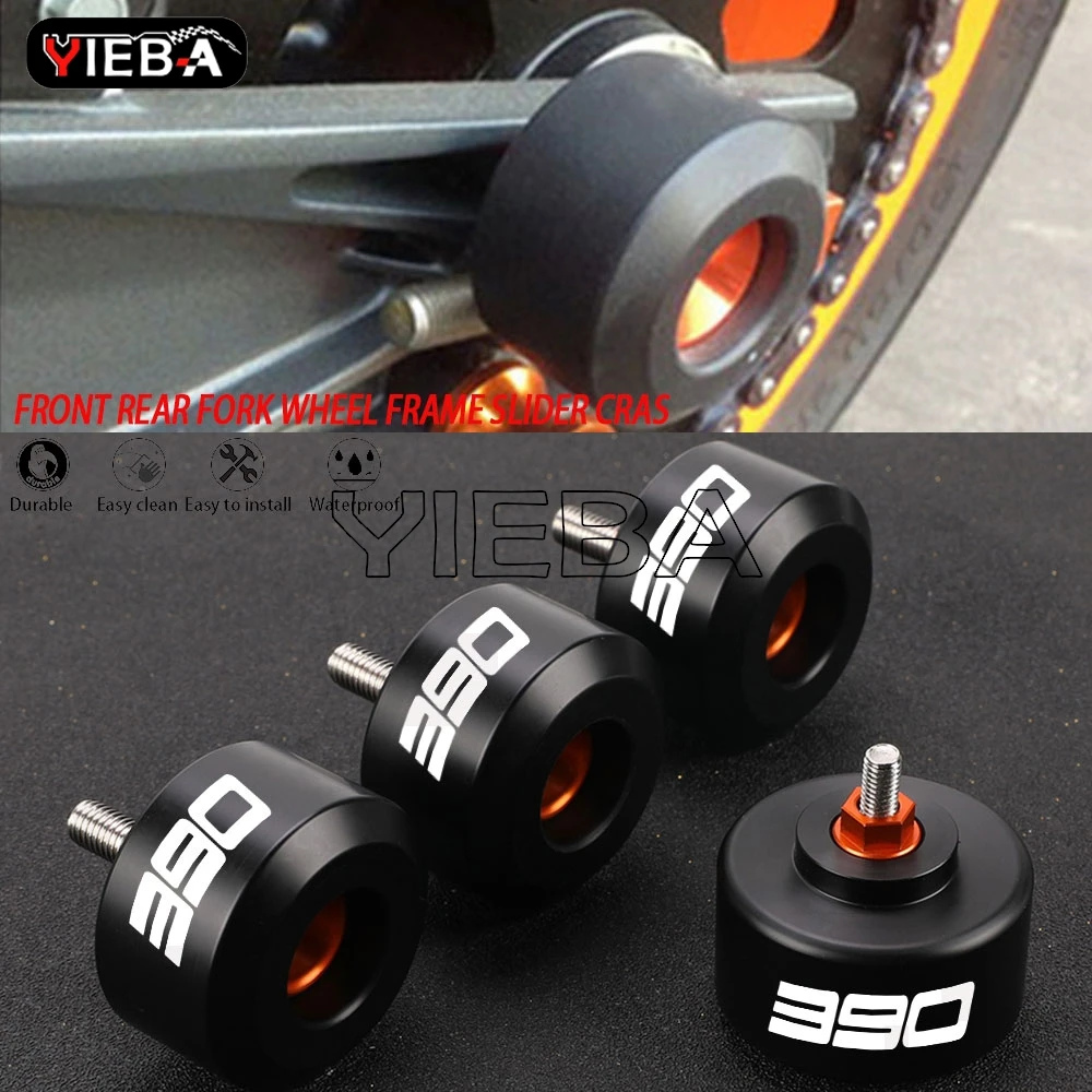 Front Rear Fork Wheel Frame Slider Crash Protector For KTM DUKE 390 2013 2014 2015 2016 2018-2020 2021 2022 2023 2024 2025 RC390