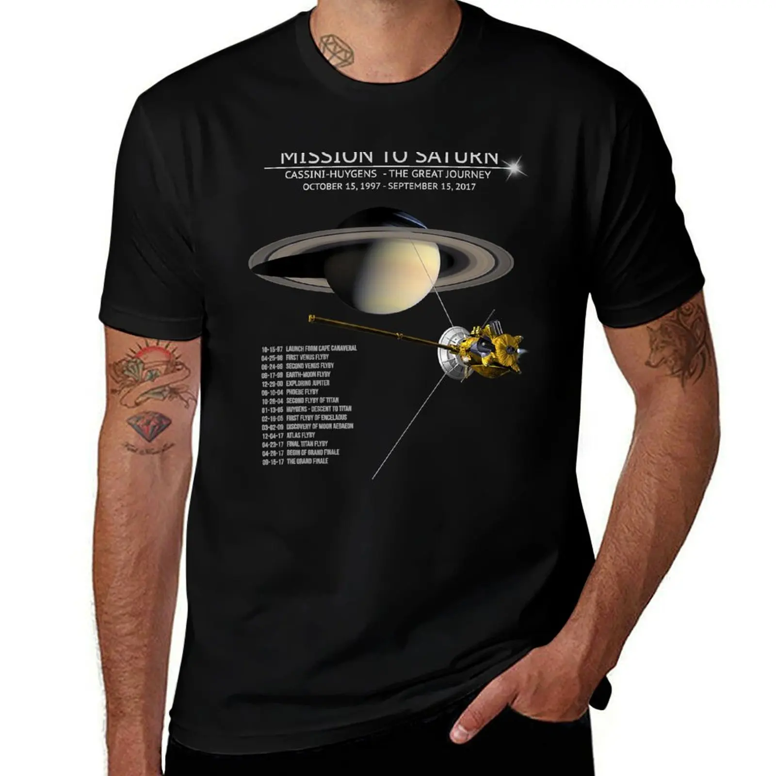 

t Gift Mission T-Shirt t Saturn shirt cotton T-Shirt personalised Tour Huygens shirt Grand Space Finale Cassini pack