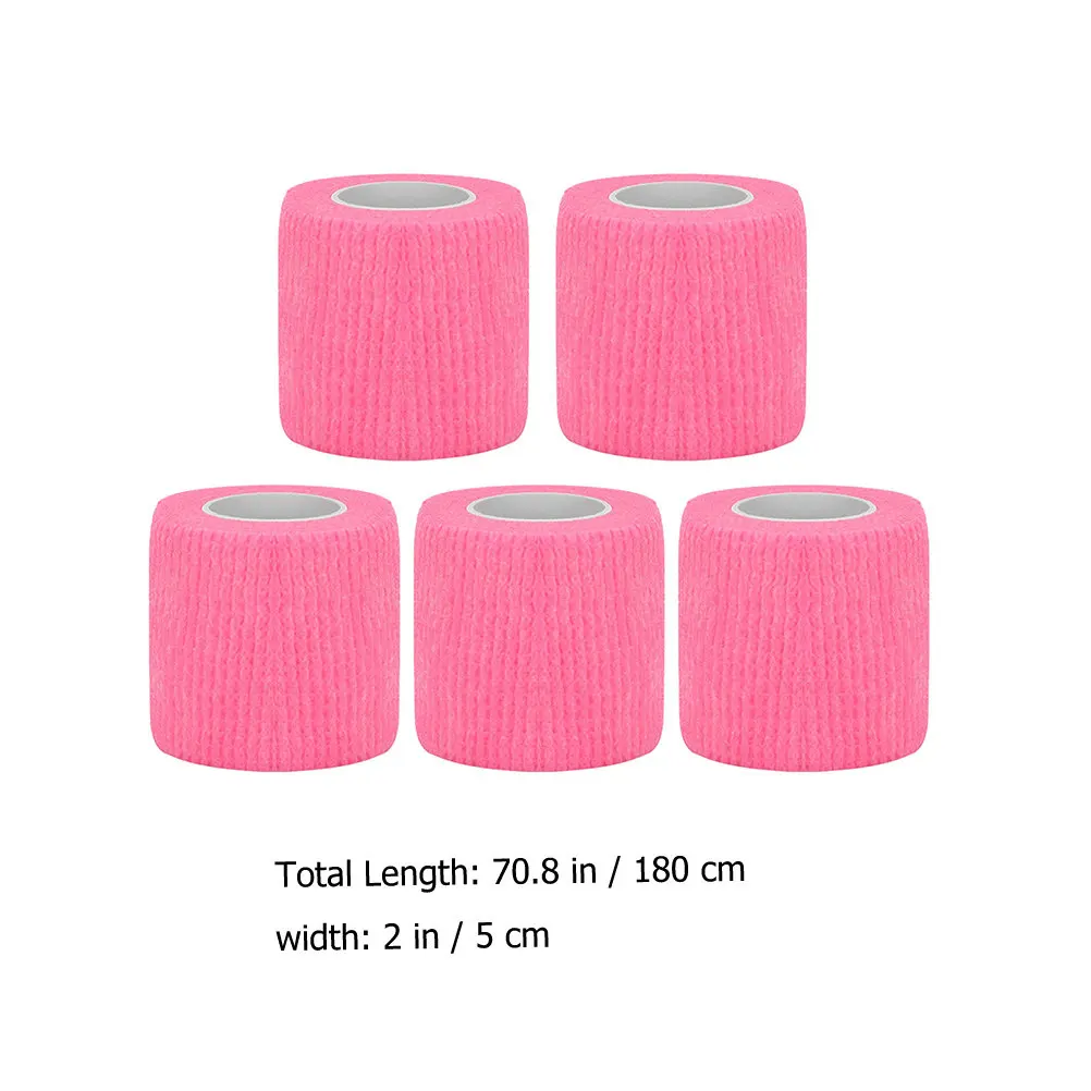 5Pcs Self-Adhesive Elastic Tattoo Grip Tape Breathable Non-Woven Fabric Bandage for Wrist Ankle Finger Tattoo Machine Handle