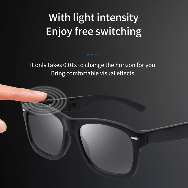 Zilead 7-level Adjustable Color-changing Sunglasses Fashion Men  Women Polarized LCD Smart Touch Color Change Sunglasses UV400