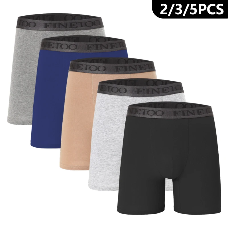 

2/3/5Pcs Cotton Men's Sports Long Leggings Underwear Shorts Breathable Workout Boxer Pants Male Stretch Running Underpants S-XXL