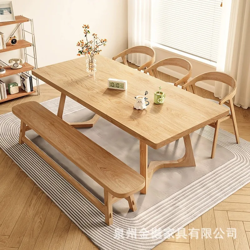 All Solid Wood Square Dining Table, Log Dining Table, Thickened Home Dining Table, Simple Modern Small Apartment Table And Chair