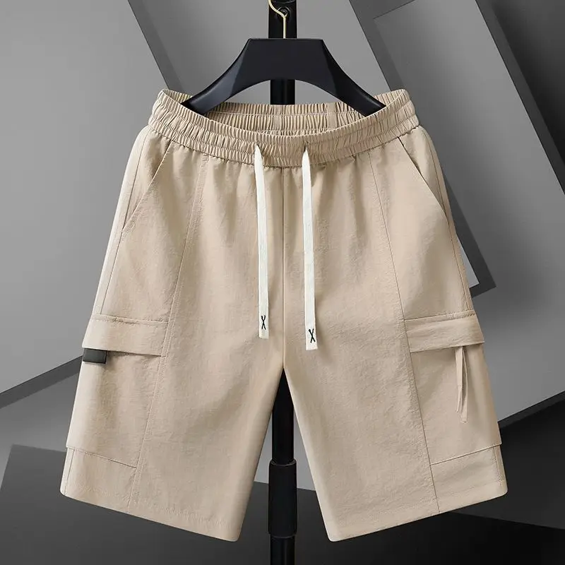 

Мужские спортивные шорты с большими карманами на открытом воздухе, повседневные шорты-карго, удобные шорты до колена, свободные дышащие дорожные пляжные брюки