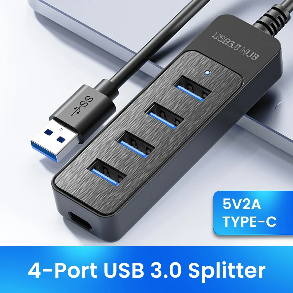 

USB 3.0 Power Adapter 4 Port Multi USB Splitter Hub USB Hub 2.0 Type C HUB Multiple Expander High Speed For Computer Accessorie