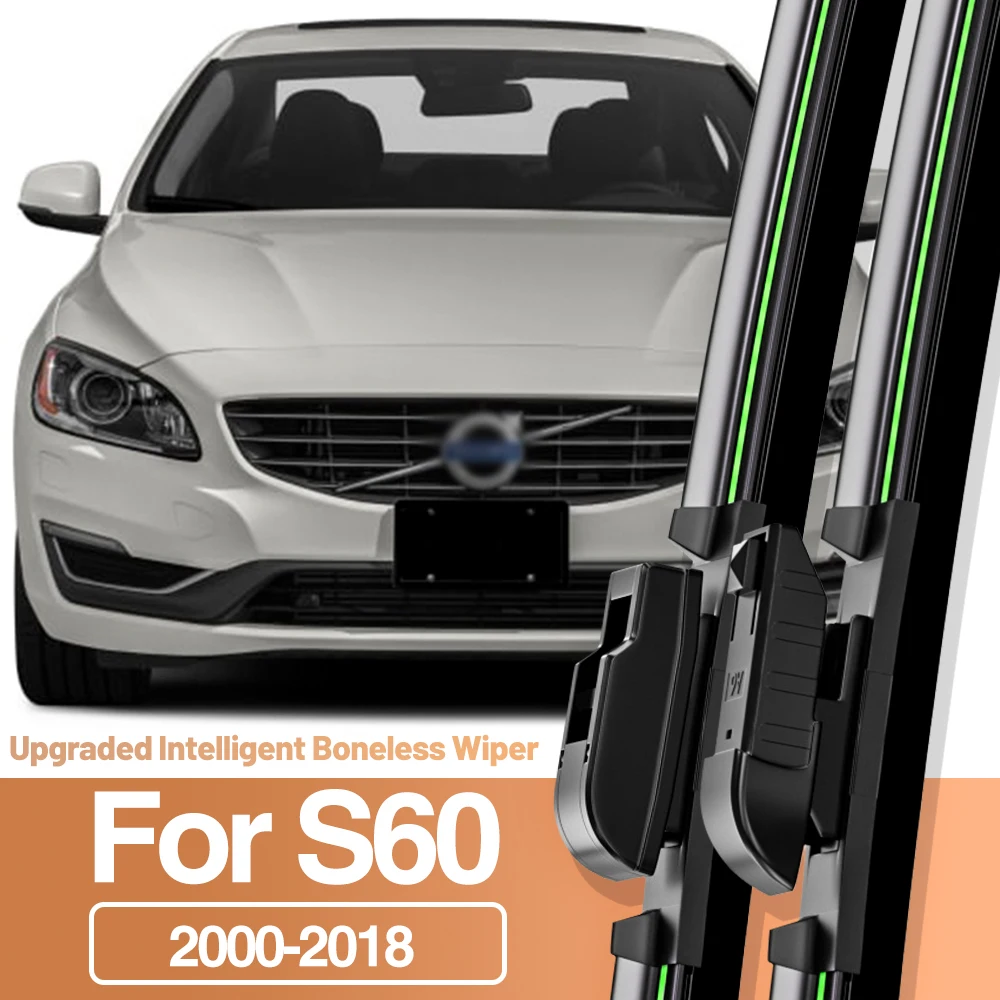 2pcs For Volvo S60 2000-2018 Front Windshield Wiper Blades Windscreen Window Accessories 2001 2004 2005 2010 2011 2013 2014 2017