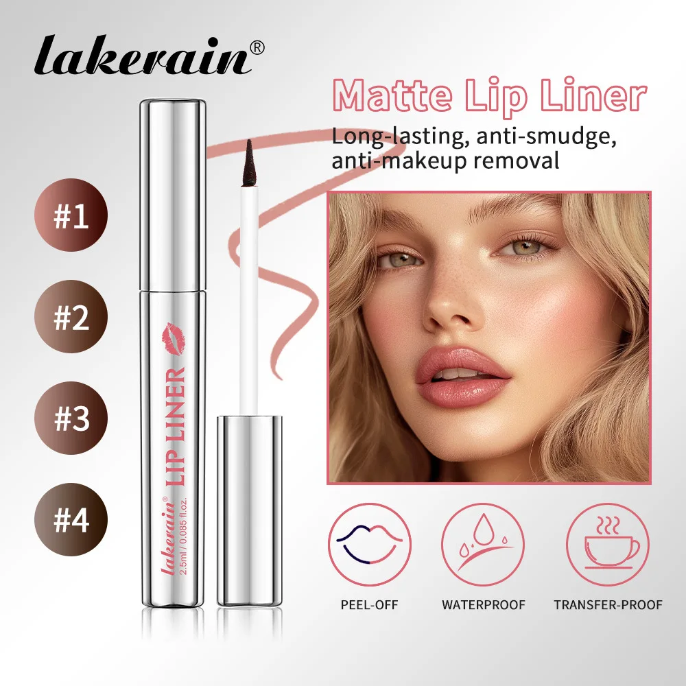 Lakerain Nuovo eyeliner a punta staccabile - Matita labbra opaca a lunga durata e facile da applicare, impermeabile per labbra definite