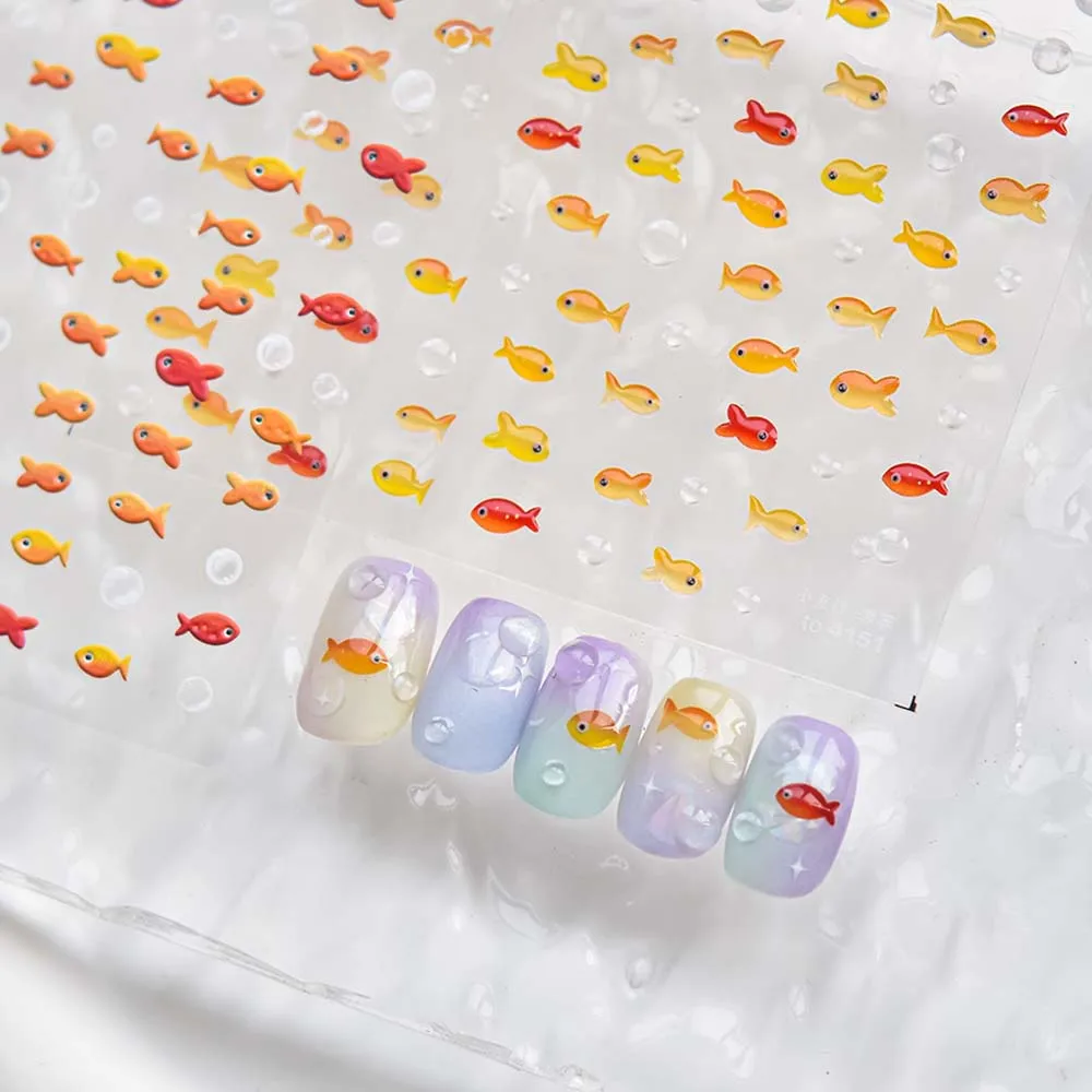 Conch Star Ocean Nail Stickers Sea Jellyfish Starfish Jelly Ocean Nail Decals Nail Accessories Shiny Glass Dolphin