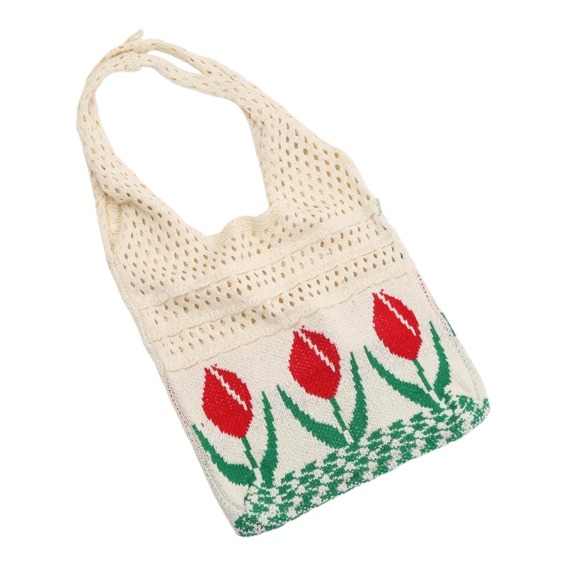 Stylish Knitted Tote Bag Fashionable Shoulder Bags for Women Braid Handbag with Artistic Charm