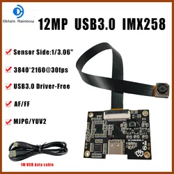4K 12MP HD USB3.0 Camera Module IMX258 CMOS Wide Angle  Autofoucs  UVC plug and play  Type-C