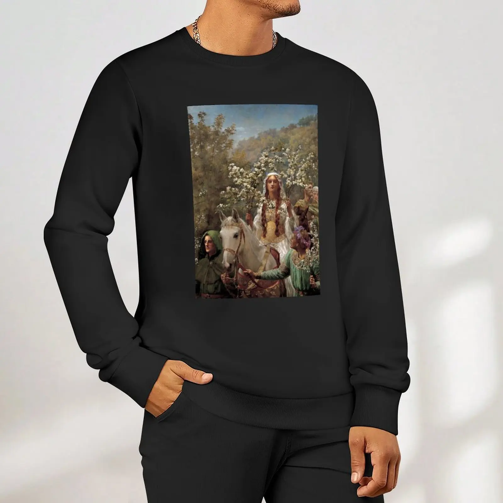 Queen Guinevere's Maying - بلوفر John Collier للرجال يرتدي سترة شتوية للرجال ملابس رجالي معطف رجالي بلوزات رجالية