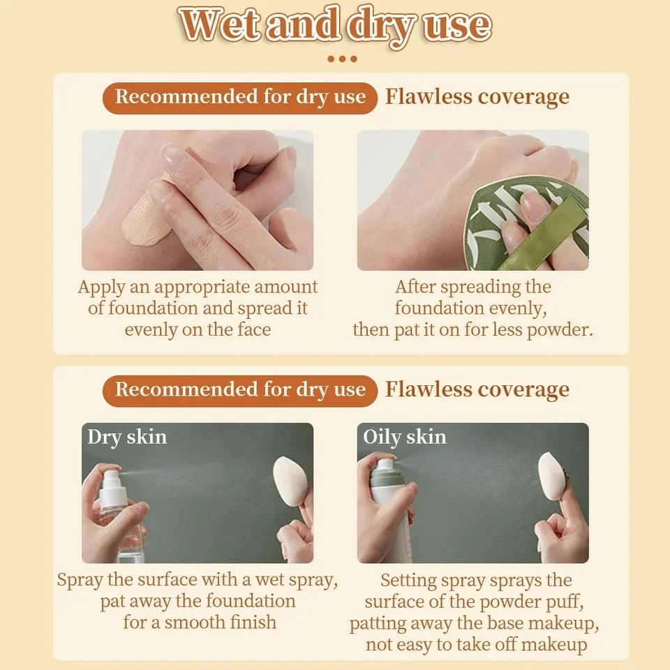 3개 세트 소프트 에어 쿠션 퍼프 컨실러 브러시 라운드 메이크업 블렌더 스펀지 탄력 있는 마시멜로 화장품 파운데이션 파우더 세트