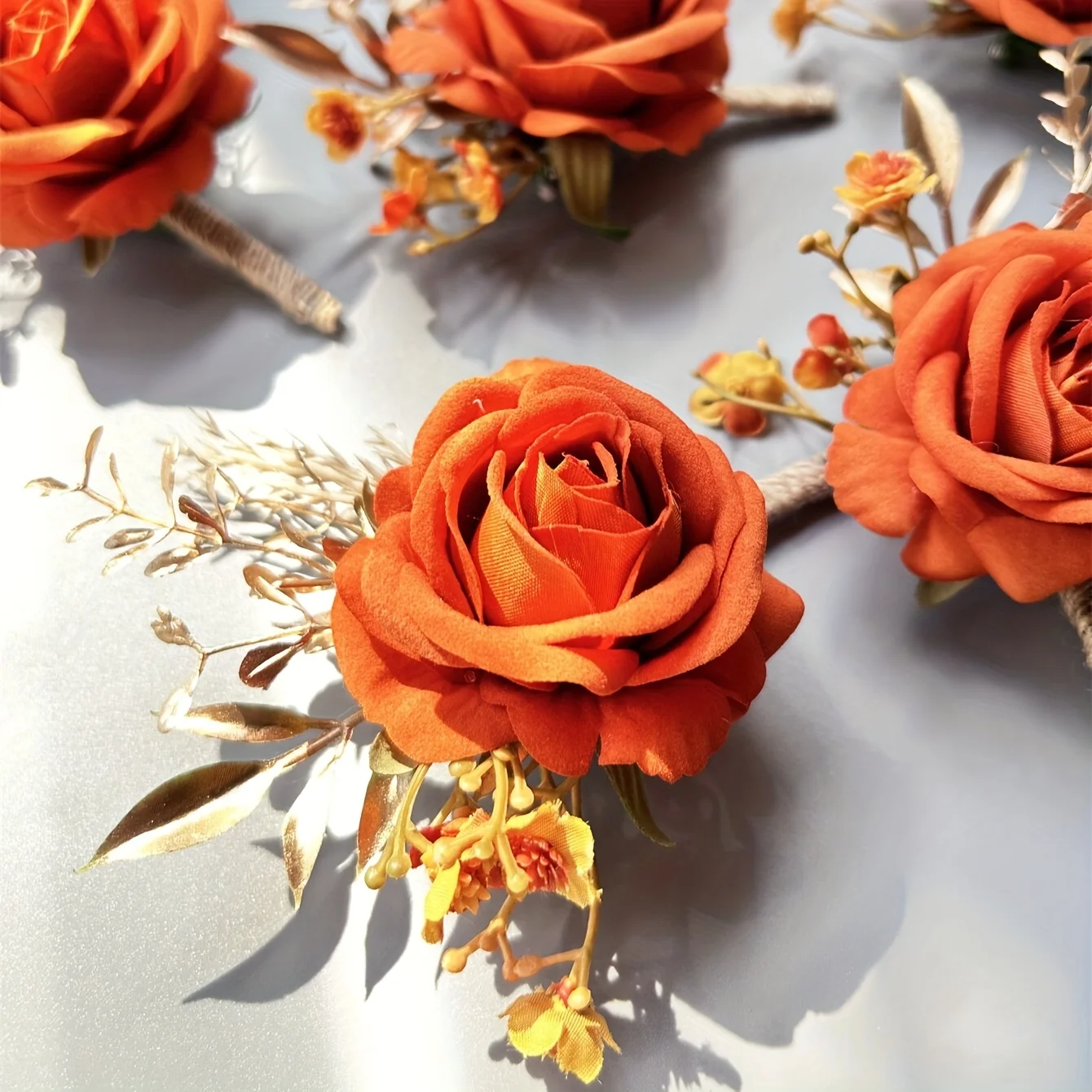 

6pcs Wedding Supplies Groomsmen Best Wedding Party Banquet Corsage Wrist Flower Dress Brooch Creative New European Banquet