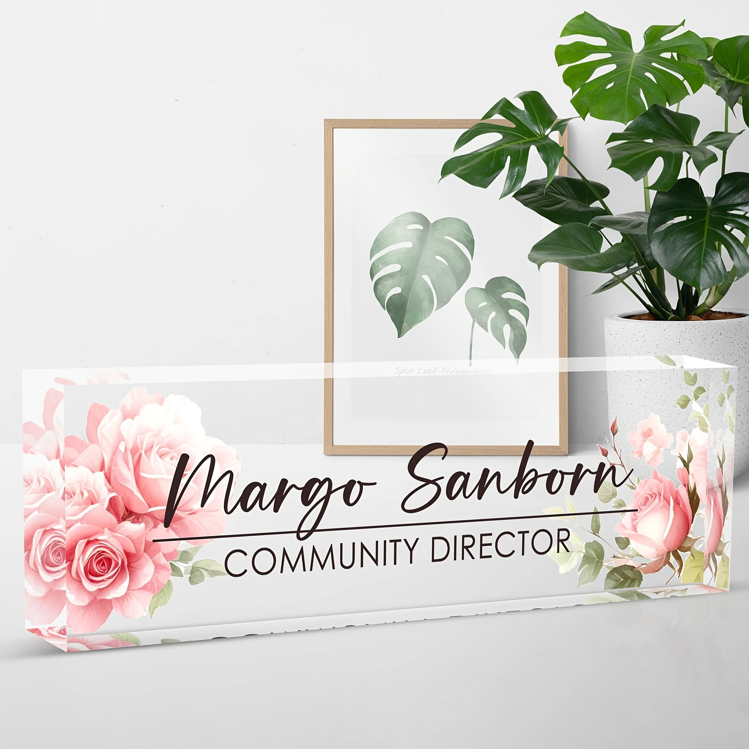 1 Stück personalisiertes Acryl-Namensschild für den Bürotisch, personalisierte Dekoration, ideales Dankeschön-Geschenk für Kollegen, Chefs, Lehrer, Krankenschwestern
