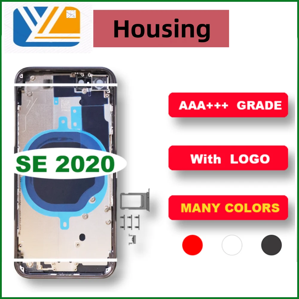 For iPhone SE 2020 Housing New Case Battery Back Cover+Middle Case Frame +SIM Tray + Side Button Parts +Disassembly Tool Se2020