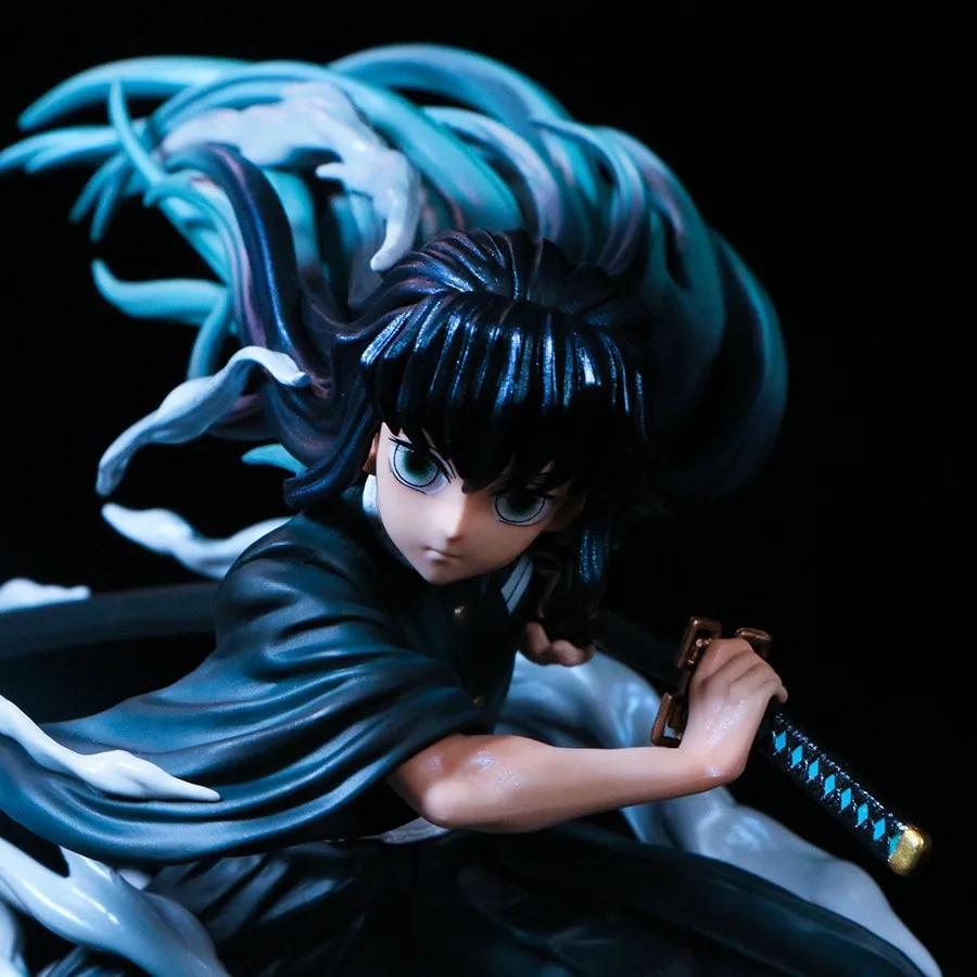 19cm Anime Demon Slayer serie personaje Tokitou Muichirou estatua modelo hecho a mano juguete para regalo para niños figura de Anime