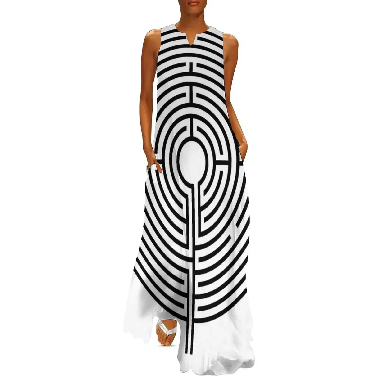 

Generated Maze (Chartres Cathedral) Long Dress summer dress woman 2025 trendy Women's summer skirt festival outfit women Dress