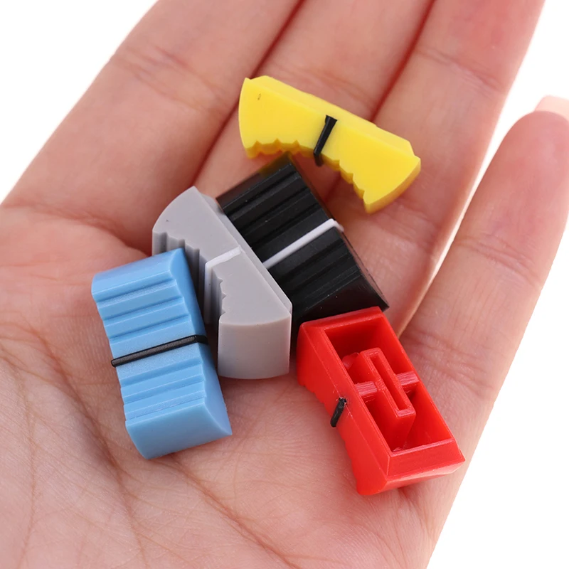 10Pcs Fader Knob Cap Touch Sensitive Slider Ribbed Mixer Desk Switch Knob Cap