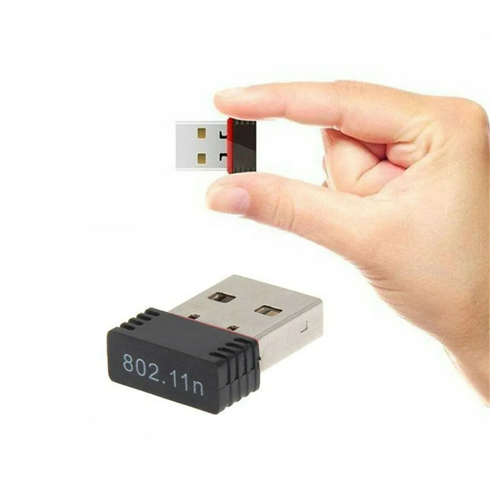 Wireless Receiver 802. 150Mbps Usb 2.0 Nano Wifi Network Adapter Dongle Transmitter For Computer Peripherals Black Red