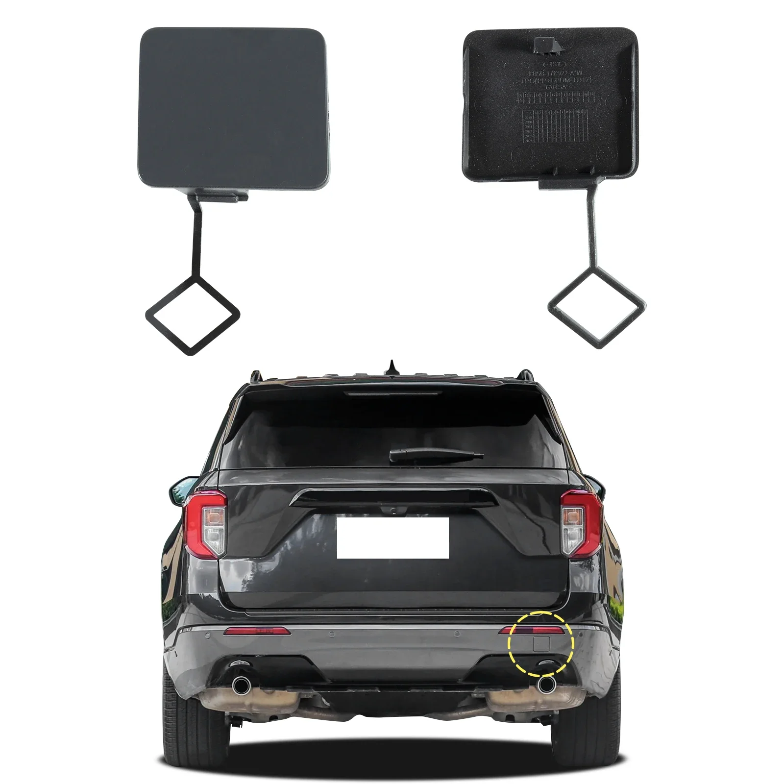 

Rear Bumper Tow Hook Cap Towing Eye Cover For Ford Explorer 2020 2021 2022 2023 74253KX LB5Z17K922AA LB5Z-17K922-AA