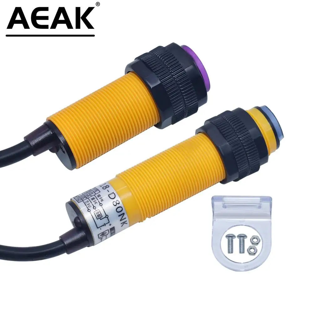 AEAK Smart Car Robot E18-D80NK Infrared Obstacle Avoidance Photoelectric Sensor Proximity Switch 3-80cm Detection Range Adjust