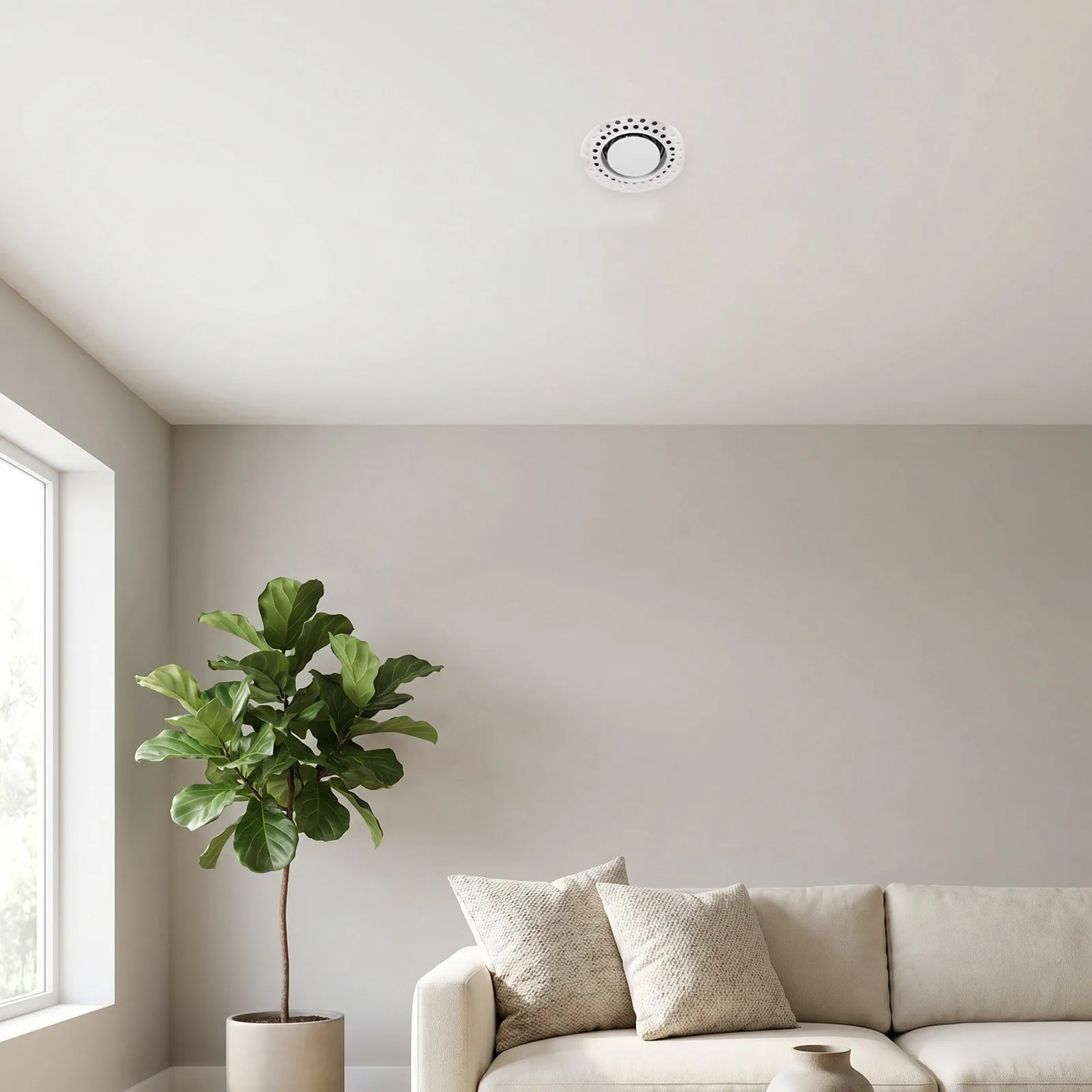 Recessed Circular Air Vent Cover Round Soffit Diffuser Flush Mount Adjustable Airflow Central Air Conditioning Vent Cover Living