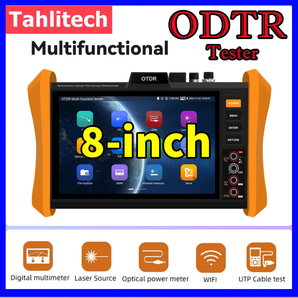 OTDR Tester 8-Inch Touch Screen MOT-85 Network Cable Test Map UTP RJ45 TDR cable test Gigabit SFP optical fiber module port
