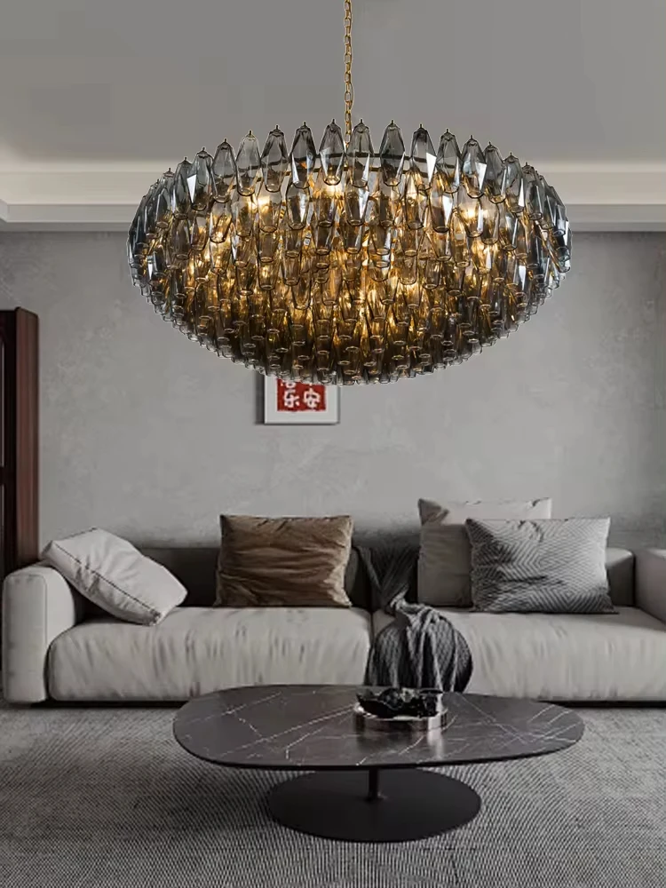 Modern Colorful Gray Glass Classic Chandelier Lighting Big 2024 Designer Large Home Appliance Villa Dining Lustres Luxury